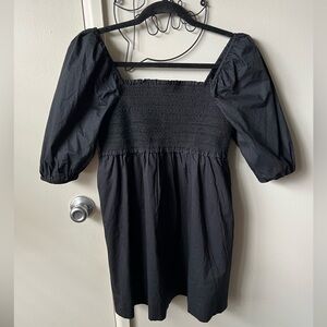 American Eagle Outfitters Black Smocked Dress